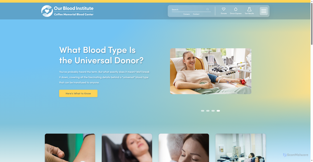 Security scan screenshot of https://ourbloodinstitute.org/
