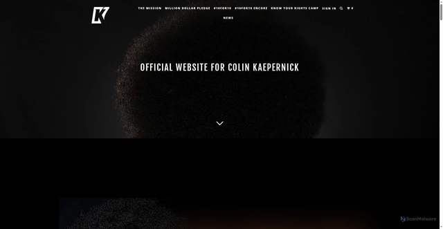 Security scan screenshot of https://kaepernick7.com/