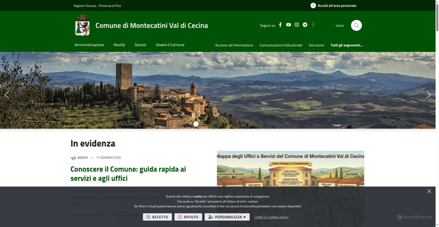 Security scan screenshot of https://www.comune.montecatini.pi.it/it-it/home