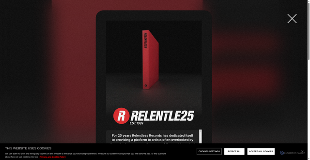 Security scan screenshot of https://www.relentlessrecs.com/artists/anuel-aa