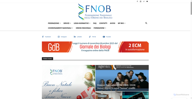 Security scan screenshot of https://www.fnob.it/