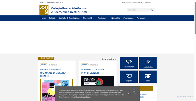 Security scan screenshot of https://www.geometririeti.it/