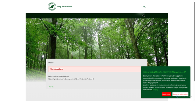 Security scan screenshot of http://pk.zielonagora.lasy.gov.pl/c/blogs/find_entry?p_l_id=0