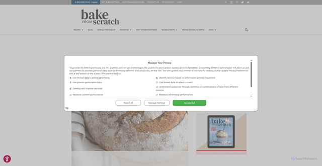 Security scan screenshot of https://bakefromscratch.com/sourdough-boule/