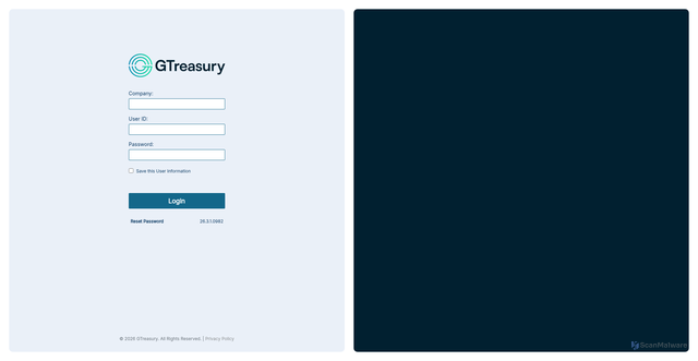 Security scan screenshot of https://prod-us.gtreasury.net