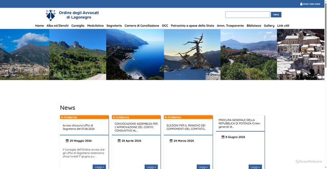 Security scan screenshot of https://www.avvocatilagonegro.it