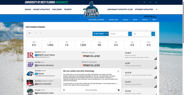 Security scan screenshot of https://goargos.com/sports/football/schedule/2025