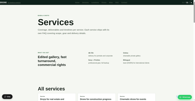 Security scan screenshot of https://drone-babulashotsrd.pages.dev/en/services/