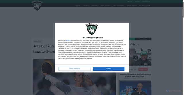 Security scan screenshot of https://www.jetnation.com/2025/08/16/jets-backup-qbs-impress-in-31-12-preseason-loss-to-giants/?srsltid=AfmBOoqKwR747iRIE7YSzUP2cWMS_03qkhnNNFOA8zsSPsfZ37LXBUgW