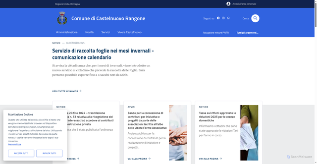 Security scan screenshot of https://www.comune.castelnuovo-rangone.mo.it/