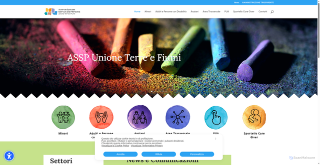 Security scan screenshot of https://asspterrefiumi.it/