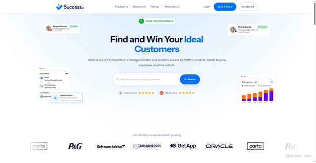 Security scan screenshot of https://success.ai