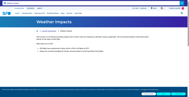 Security scan screenshot of https://www.flysfo.com/flight-info/alerts-advisories/weather-impacts