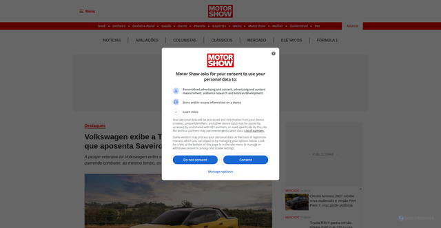 Security scan screenshot of https://motorshow.com.br/volkswagen-exibe-vw-tukan