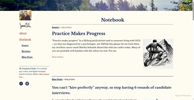 Security scan screenshot of https://jasonclarke.org/