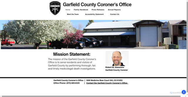 Security scan screenshot of https://www.garfieldcountycoronerco.gov/