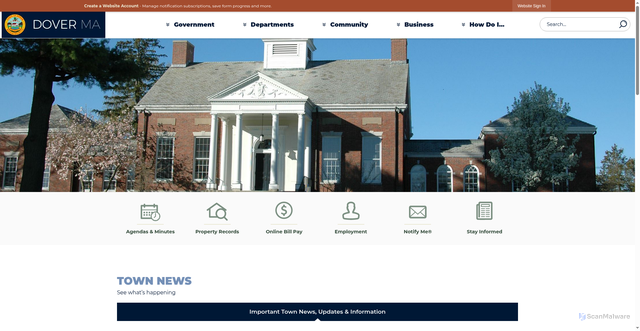 Security scan screenshot of https://doverma.gov/
