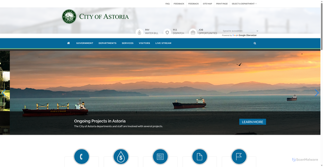 Security scan screenshot of https://www.astoria.gov/