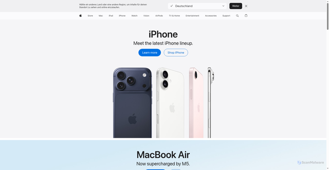 Security scan screenshot of https://apple.com
