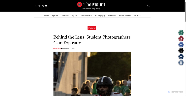 Security scan screenshot of https://mountonline.org/4815/features/behind-the-lens-student-photographers-gain-exposure/