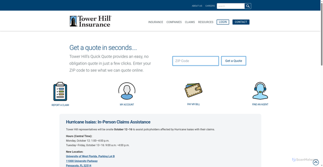 Security scan screenshot of https://www.thig.com