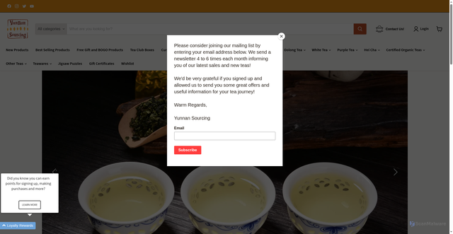 Security scan screenshot of https://yunnansourcing.com