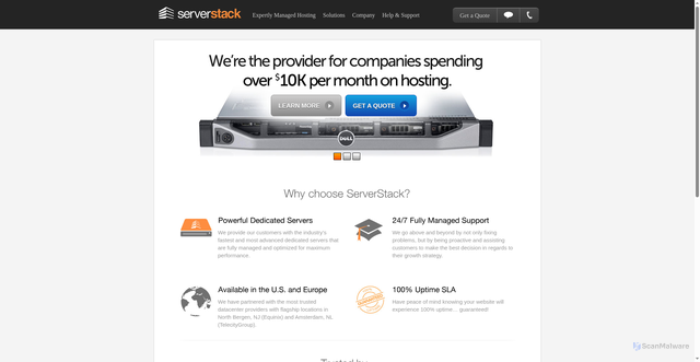 Security scan screenshot of https://serverstack.com