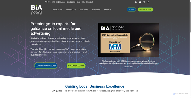 Security scan screenshot of https://bia.com/