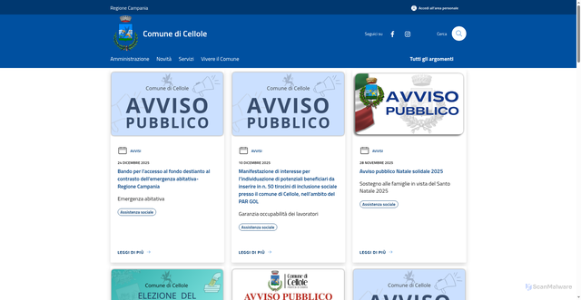 Security scan screenshot of https://www.comunedicellole.it/it