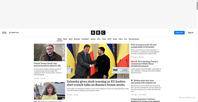 Security scan screenshot of https://www.bbc.com