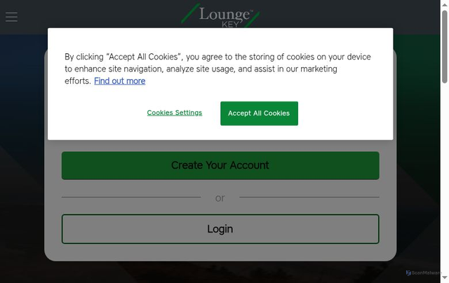 Security scan screenshot of https://www.loungekey.com/