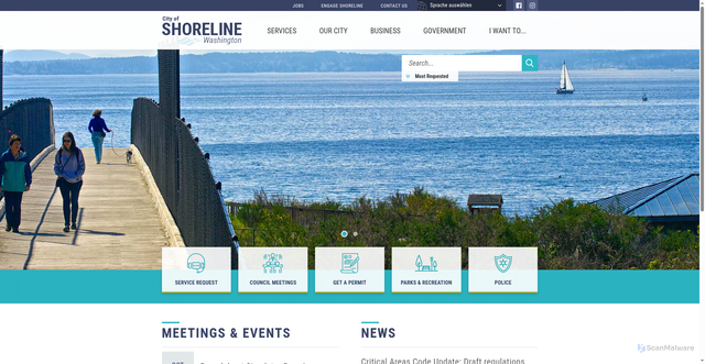 Security scan screenshot of https://www.shorelinewa.gov/