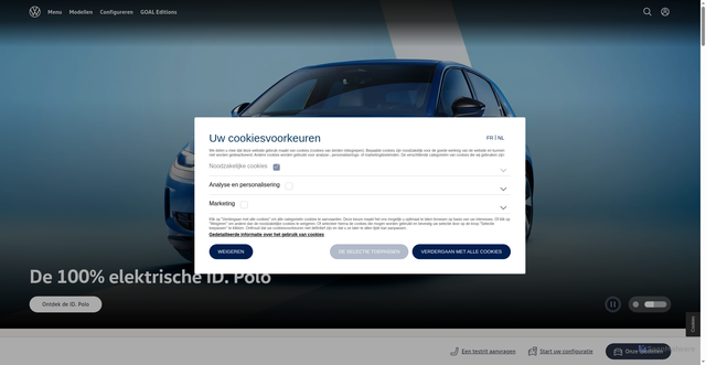 Security scan screenshot of https://www.volkswagen.be