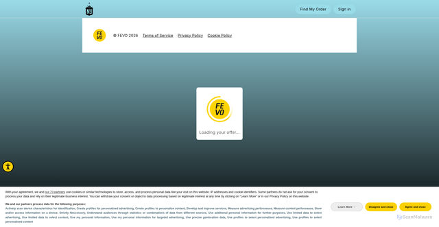 Security scan screenshot of https://www.gofevo.com/event/Mamdanioffer2