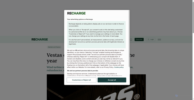 Security scan screenshot of https://www.rechargenews.com/markets-and-finance/vestas-cutting-900-jobs-by-end-of-the-year/2-1-1899943