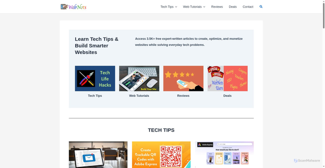 Security scan screenshot of https://webnots.com