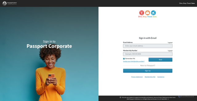 Security scan screenshot of https://passportcorporate.com