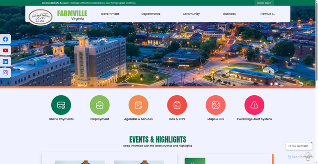 Security scan screenshot of https://farmvilleva.gov/