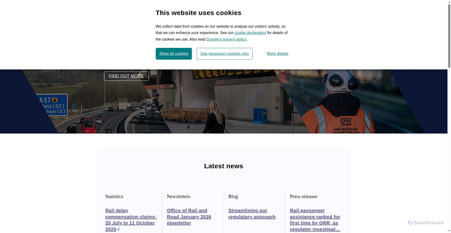Security scan screenshot of https://www.orr.gov.uk/