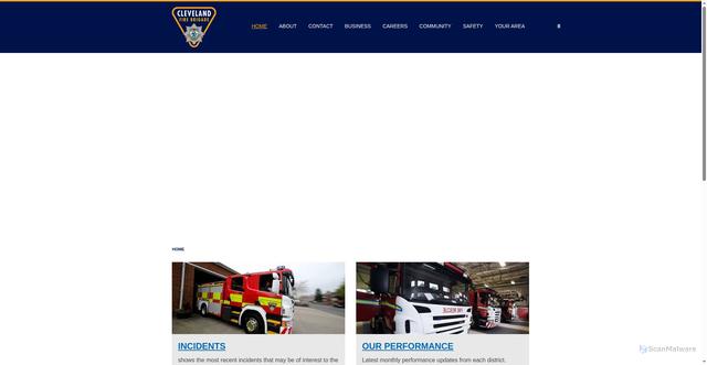 Security scan screenshot of http://www.clevelandfire.gov.uk