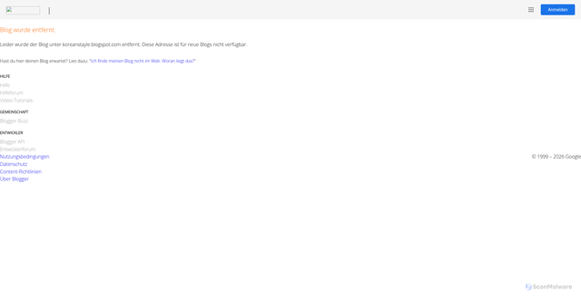Security scan screenshot of https://koreanstayle.blogspot.com