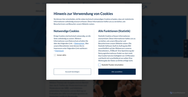 Security scan screenshot of https://www.rki.de/DE/Home/home_node.html