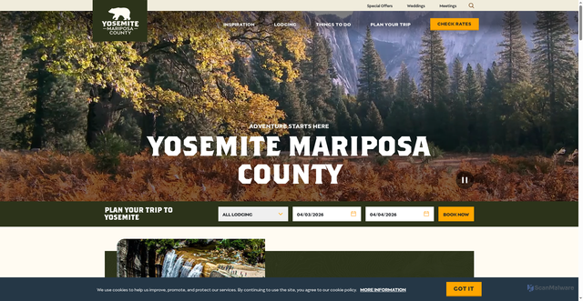 Security scan screenshot of https://www.yosemite.com/