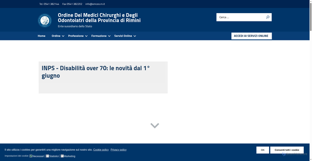 Security scan screenshot of https://www.omceo.rn.it