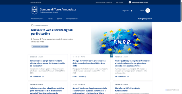 Security scan screenshot of https://comune.torreannunziata.na.it/