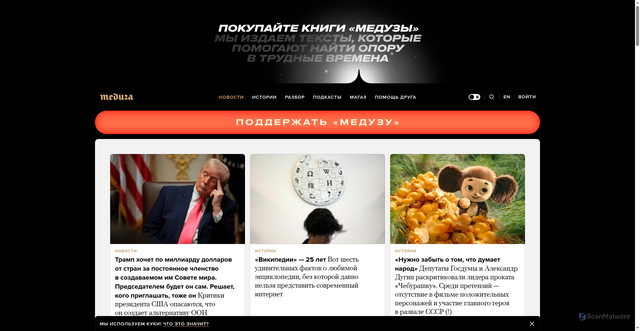 Security scan screenshot of https://meduza.io