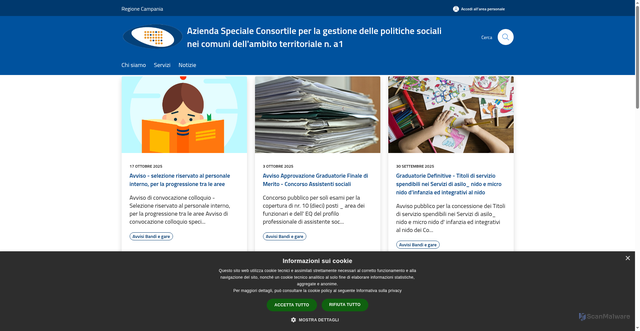 Security scan screenshot of https://www.pianosociale-a1.it/it