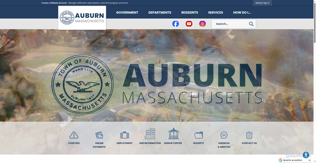 Security scan screenshot of https://auburnma.gov/