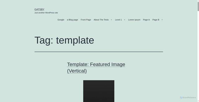 Security scan screenshot of https://wptest.pages.dev/tag/template/