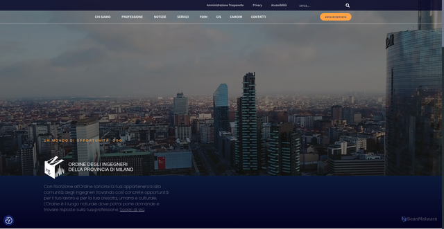 Security scan screenshot of https://www.ordineingegneri.milano.it